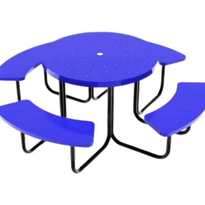 Mesa redonda con bancas para patios