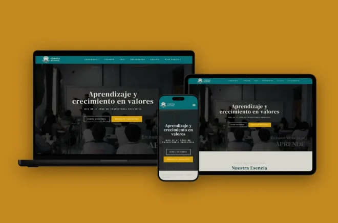 Página web institucional adaptada a computador, tablet y teléfono móvil